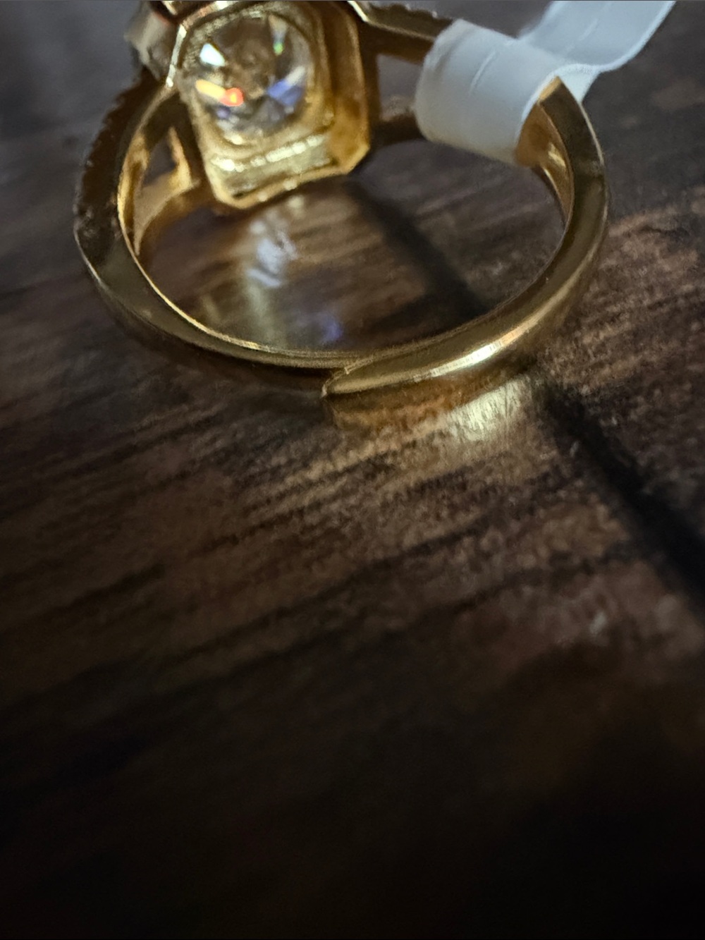 18K Gold plated over Sterling Silver Ring with 3K moissanite stone ring - Picture 4 of 4